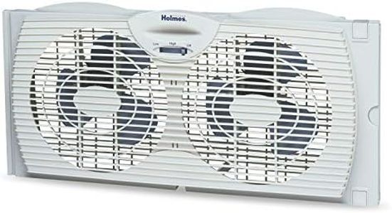 Holmes Window Fan with Twin 6-Inch Reversible Airflow Blades, White