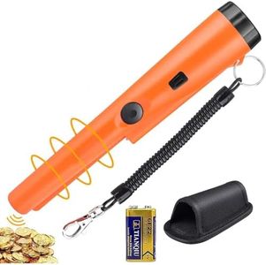 Tivddikun Metal Detector Pinpointer, Professional Waterproof Handheld Pin Pointer Wand, Search Treasure Pinpointing Finder Probe with 9V Battery for Adults, Kids