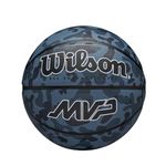 Wilson MVP CAMO Basketball, Made From Durable Rubber For All-Surface Performance, Experience Enhanced Grip & Control, Colour: Blue, Size: 5