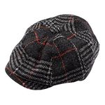 The Tie Hub Peaky Blinders Flat Caps for Men (Baker's Boy Dark Gray & Black Flat Cap)