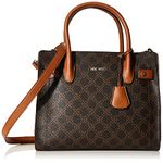 Nine West Bettina Satchel, Brown Logo, One Size