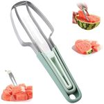 2024 Watermelon Cutter, 3-in-1 Watermelon Fork Slicer Cutter Stainless Steel Watermelon Windmill Cutter, 3 in 1 Summer Watermelon Cutting Tool Fork Slicer Knife Set for Home (1)