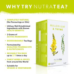 Nutra Tea Mullein & Thyme Herbal Tea – 120 Bags