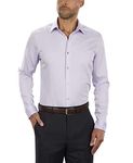 Calvin Klein Men's Dress Shirt Slim Fit Non Iron Solid French Cuff, Lilac, 14.5" Neck 32"-33" Sleeve