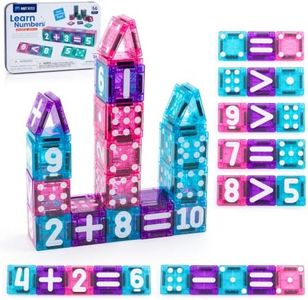 Aywewii 56-Piece Mini Magnetic Tiles Number Learning Toys for Kids Ages 3-8
