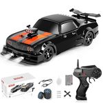 GoolRC Remote Control Drift Car Electric Car Fast&Furious Cars Rc Cars 1/16 Remote Control Spray Car 2.4Ghz 4Wd Remote Control Race Car Kids Gift For Kids Boys With Led Lights Tires Replaceable,Black