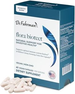 Dr. Fuhrman Prebiotic and Probiotic for Women & Men | Flora Biotect Natural Support for Digestive Health & Gut Biome | Provides Bloating Relief & Bowel Regularity | 20 Billion Live Strains | 60 Caps