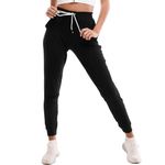 Stanpetix Joggers for Women - Womens Sweatpants with Pockets Sport Pants Black Trousers for Women UK（Black with White Strip, L