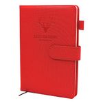 Earning Power A5 Ruled Journal Notebook,200 Page with Pen Loop,Hardcover Executive Writing Notebooks,8.3"×5.7",Perfect for Office Home School Business Writing and Composition (Red)