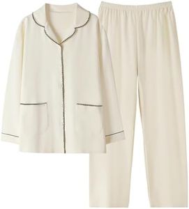 GOSO Pijamas de algodón para niñas, Pijamas de Manga Larga, Ropa de Dormir para Invierno/otoño, Pijamas Transpirables para Adolescentes y niñas Grandes