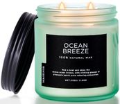 M&SENSE Candle Ocean Breeze Scented, 11.6oz 70 Hour Long Lasting Candles, 2 Wick Pineapple & Mango Scented Natural Soy Candles for Home Scented, Stress Relief Candle Gifts for Women/Men