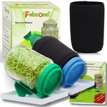 FEBZONA sprout maker box sprout Glass jar PACK OF 2 with cover and tray, sprouting jar sprouts container ankurit karne ka dabba Sprouter Set (GREEN-BLUE PACK OF TWO)