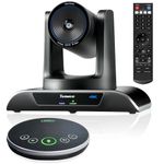 Tenveo 4K PTZ Conference Camera System with Bluetooth Speakerphone, 3X Optical Zoom AI Auto Tracking Camera, USB3.0/HDMI, 93° Wide-Angle for Meeting Church Education Videoconference Zoom Teams OBS