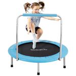 SereneLife 36 Foldable Mini Trampoline - Compact Fitness Trampoline for Kids Adults, Exercise Rebounder with Foam Handle, Indoor/Garden Workout Equipment, Max Load 150/220 lbs.