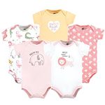 Hudson Baby Baby Cotton Bodysuits, Sweet Safari, 0-3 Months