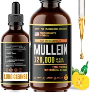 HERBIFY Mullein Drops - Lung Cleanse - Leaf Extract - Powerful Mullein for Immune Support,Detox & Respiratory Support - Made in USA - Herbal Supplements - 4 Oz