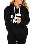 wkwmrpet Women's Hoodies Tops Mama Bear Printed Long Sleeve Drawstring Pullover Sweatshirts with Pocket