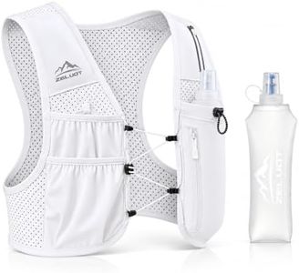 Zelvot Running Vest for Women Men, Hydration Vest with 500ml Soft Flask | Zip Phone Holder, 9 Pockets, Lightweight Running Backpack, Adjustable Fit, US Patent, Reflective Strip, for Hiking, Marathon
