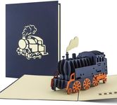 T09 Steam Engine Card, Pop Up Greeting Card, Laser Cut Greetings, Handmade Birthday Card, Blank