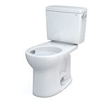 TOTO Drake Two-Piece Round 1.28 GPF Universal Height TORNADO FLUSH Toilet with CEFIONTECT, Cotton White - CST775CEFRG#01