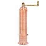 Alexander Home The Original Greek Pepper Mill 10 Inch Tall | European Pepper Mill Grinder with Crank Handle | Manual Pepper Grinder | Peppercorns Refillable - Copper…