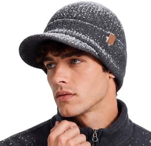 DryKnit 80% Merino Wool Waterproof Winter Knit Cap for Men Gray M/L