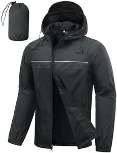 SWISSWELL Rain Jacket Men Waterproof Windbreaker, Lightweight Hooded Raincoat for Daily Casual