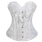 ZM1980s Women's Corset Top Lace Up Satin Boned Overbust Corset Bustier Top Vintage Plus Size Bridal Lingerie Basques Bodyshaper Gothic Underbust Corset Top Bodysuit Sexy Halloween Costume