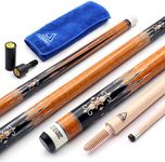 CUESOUL 3 Cushion Carom Billiard Cue Orange 56inch Weight 18oz,Wooden Joint System