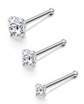 Jstyle 22G 3 Pcs a Set Stainless Steel Nose Rings Studs Piercing Body Jewelry 1.5mm 2mm 3mm