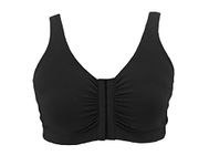 Post Surgery Front Closure Bra, Black, Large