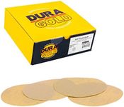 Dura-Gold - Premium - 120 Grit 6" Gold Hook & Loop No Hole Sanding Discs for DA Sanders - Box of 50 Sandpaper Finishing Discs for Automotive and Woodworking