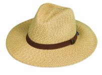 Wallaroo Hat Company Men’s Outback Fedora – UPF 50+, Adjustable, Designed in Australia, Natural, Large/Extra Large