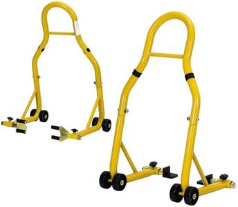 Garvee Motorcycle Stands Front and Rear, 900 LB Heavy Duty Front & Rear Wheel Lift Combo with U+L Adjustable Swingarm Spool, Universal Paddock Stands for Most Motorcycles, Yellow