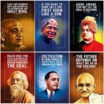 SWASUM Motivational and Inspirational Quotes Wall Posters, (APJ Abdul kalam, B.R. Ambedkar, Swami Vivekananda, Sardar Patel, Mahatma Gandhi, Rabindranath Tagore), 12x18 Each, Pack of 06 (PAPER)