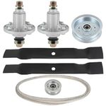 SCITOO Deck Rebuild Kit, 42 Lawn Mower Deck Parts Rebuild Kit Compatible with John Deere 100 Series 102 D105 / E100 /LA100 / X105, 1 Belt 2 Mower Blades 2 Spindle Assembly 2 Idler Pulleys