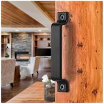 Barn Door Handles - Gate Pulls for Wooden Fences Shed Garage Sliding Door - Pull Handle Rustic Farmhouse Industrial Style - Outdoor Indoor Exterior and Interior Pulls - Black 2pcs (6.42 inch(2pcs))