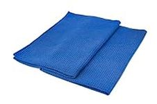 The Rag Company - Standard Waffle Weave Towels, Microfiber Detailing, Window/Glass and Drying, Wax & Polish, Lint-Free, Streak-Free, 370gsm, 16in x 24in, Royal Blue (2-Pack)