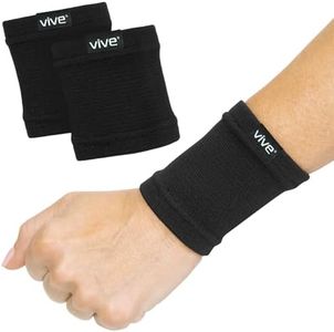Vive Wrist Compression Sleeves for Women & Men (Pair) - Elastic Support Wristband for Pain Relief & Circulation - Wrist Support for Carpal Tunnel, Arthritis, Tendonitis - Great for Sports Injury