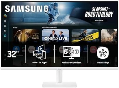Samsung 32” Smart Monitor M7 (M70F) 4K UHD Display, Samsung Vision AI, Smart TV Apps, Gaming Hub, USB-C, HDMI and USB-A, White, LS32FM703UNXZA, 2025