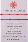 BOCHOI Kabbalah 7 Knot Red Bracelet Adjustable 2 Pieces Red Cord Talisman for Womens Girls Boys Family Good Luck Jewellry Gift Birthday Gift