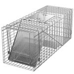 ZENY Live Animal Cage Trap 32" X 12.5" X 12" w/Iron Door Steel Cage Catch Release Humane Rodent Cage for Rabbits, Stray Cat, Squirrel, Raccoon, Mole, Gopher, Chicken, Opossum, Skunk & Chipmunks