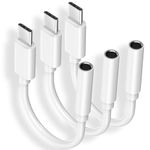 3 Pack USB Type C to 3.5mm Headphone Jack Adapter, USB C to Aux Audio Dongle Cable Cord Compatible with iPhone 15 16 Series, iPad Pro, Samsung Galaxy S23/S22/S21 Ultra