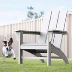 Modern Adirondack Chair Wood Texture, Poly Lumber Patio Chairs, Pre-Assembled Weather Resistant Outdoor Chairs for Pool, Deck, Backyard, Garden, Fire Pit Seating, White