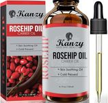 Kanzy Rosehip Oil for Face 120ml Rosehip Oil Cold Pressed Rose Hip Oil for Face 100% Pure Vegan Cruelty Free for Skin, Hair, Nails, and Body for Nourishment, Dryness, Fine lines and Scars