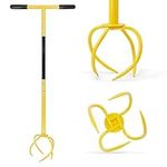 Hortem Garden Claw Tool Cultivator, Hand Twist Tiller with Durable Steel Shaft Tines and Comfortable Handle 76cm Long