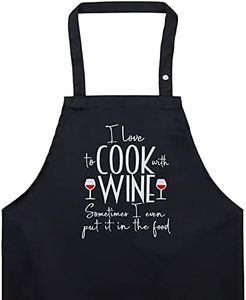EXPRESS-STICKEREI Apron - EN Unisex Cooking Apron, I love to cook with wine - cooking apron, One Size