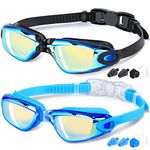 Braylin Kids Swim Goggles, 2-Pack Swimming Goggles for Children, Teens, Boys or Girls, Anti-Fog Clear Vision Swim Pool Goggle