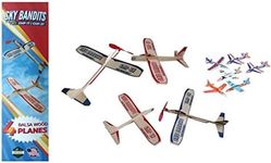 Balsa Wood and Styrofoam Airplane Toys Set - 2 Wooden Airplane Kits Which Include - 2 Rubberband Powered Propellor Planes, 2 Balsa Wood Glider Planes, and 6 Foam Model Toy Airplane Kits