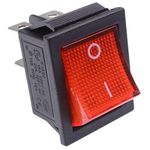 Red illuminated Large On-Off Rocker Switch DPST 230V